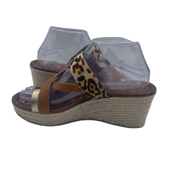 Sam Edelman Raleigh Leopard Print Espradrille Wedge Platform Sandals Womens 8 - Picture 5 of 8